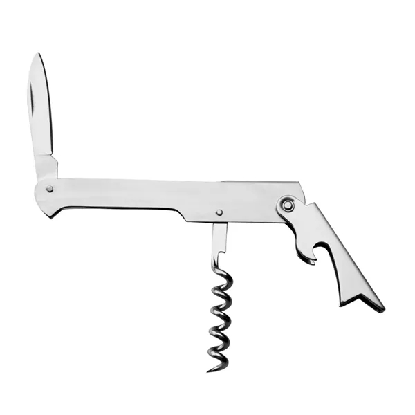 3-in-1 stainless steel wine bottle openers with 1 color silkscreen imprint... from ASI 37218 Athena Promo (tm)