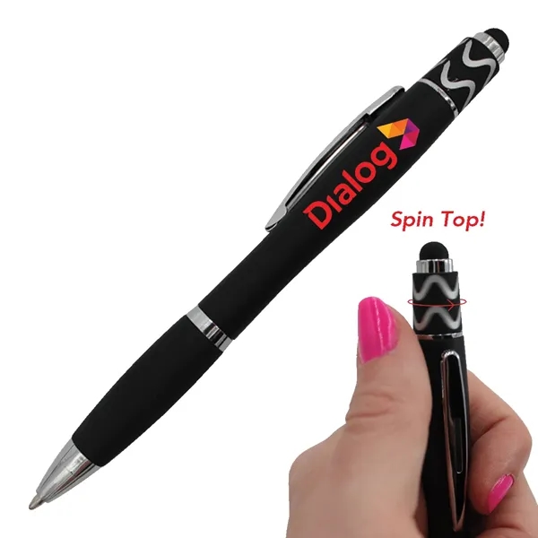Halcyon® Silhouette Spin Top Pen with Stylus, Full Color Di... from ASI 30270 Aakron Line