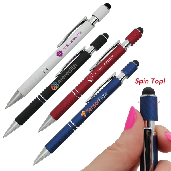 Halcyon® Executive Metal Spin Top Pen with Stylus... from ASI 30270 Aakron Line