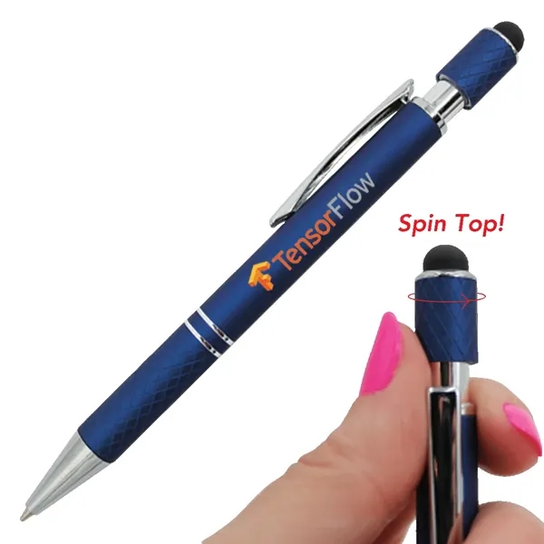 Halcyon® Executive Metal Spin Top Pen with Stylus, Full Col... from ASI 30270 Aakron Line