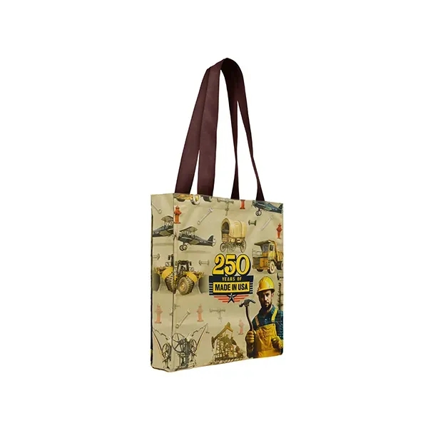 Union/USA Made union label dye sublimated 600D poly duck T-bottom tote... from ASI 73775 Unionwear