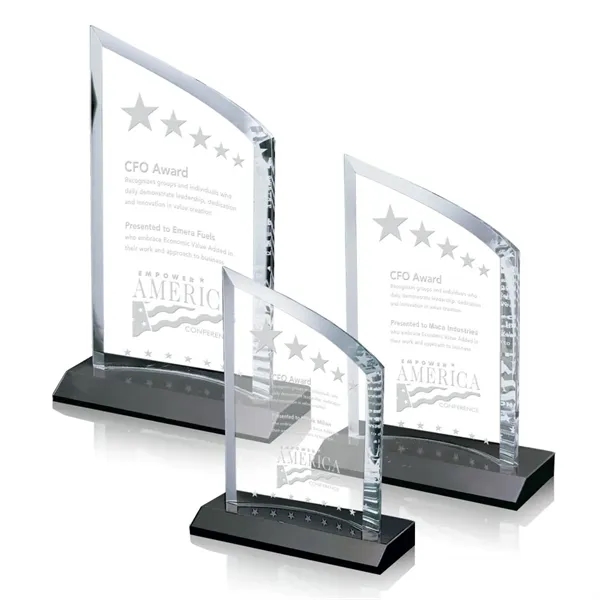 Starfire award with a sleek curved design on a marble base.... from ASI 84592 St Regis Group / St Regis