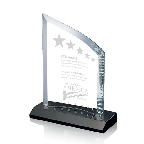Starfire award with a sleek curved design on a marble base.... from ASI 84592 St Regis Group / St Regis