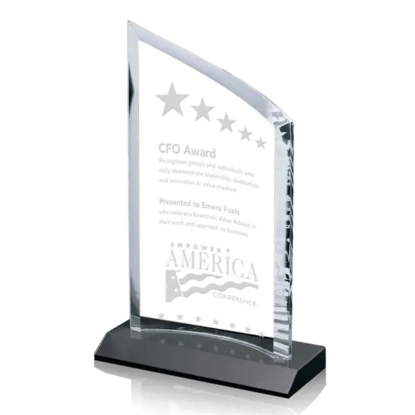 Starfire award with a sleek curved design on a marble base.... from ASI 84592 St Regis Group / St Regis