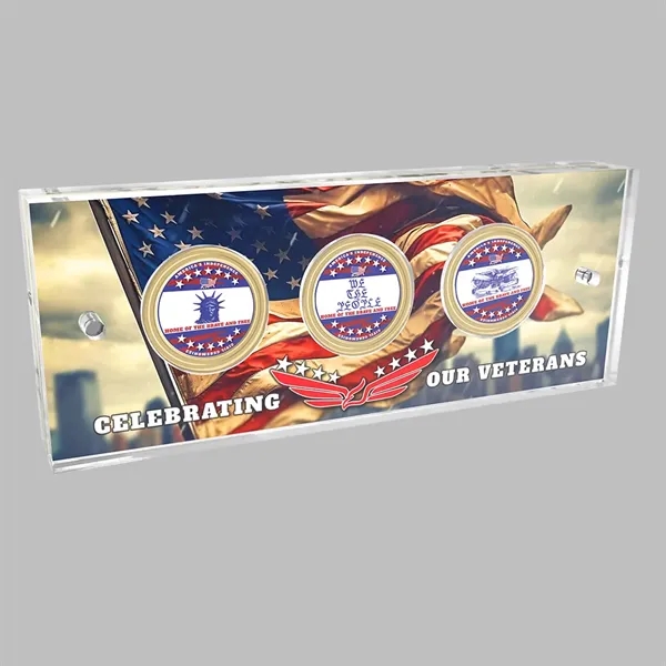 Acrylic Coin Display / Holder Full Bleed Color... from ASI 72521 Morris Magnets / Laser Cuts