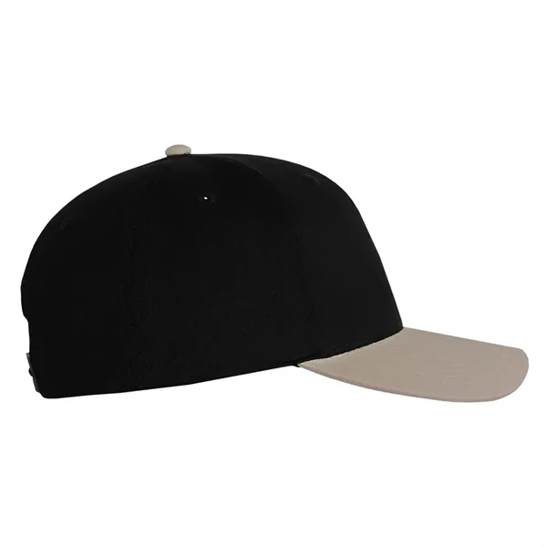 High profile structured tow tone chino twill black crown cap.... from ASI 80129 Quake City Caps