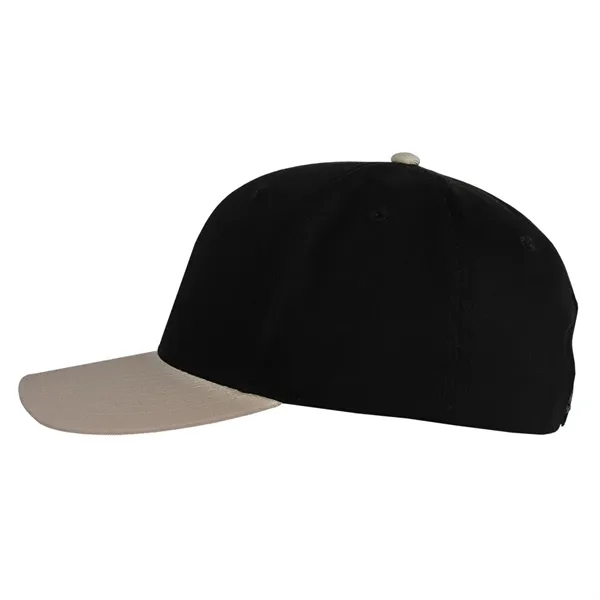 High profile structured tow tone chino twill black crown cap.... from ASI 80129 Quake City Caps