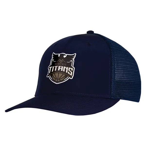 High profile deluxe fine weave poly with stretch trucker mesh cap.... from ASI 80129 Quake City Caps