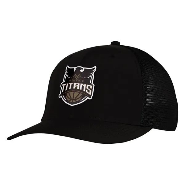 High profile deluxe fine weave poly with stretch trucker mesh cap.... from ASI 80129 Quake City Caps