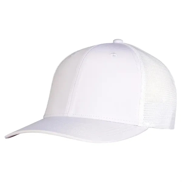 High profile deluxe fine weave poly with stretch trucker mesh cap.... from ASI 80129 Quake City Caps