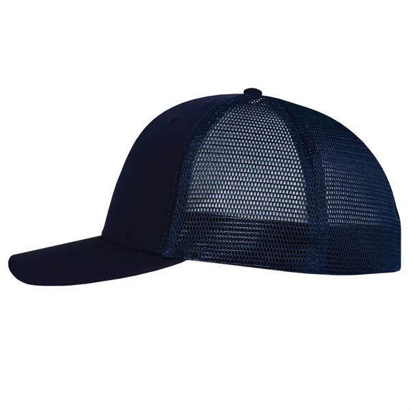 High profile deluxe fine weave poly with stretch trucker mesh cap.... from ASI 80129 Quake City Caps