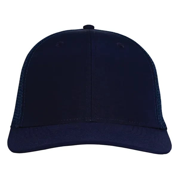 High profile deluxe fine weave poly with stretch trucker mesh cap.... from ASI 80129 Quake City Caps