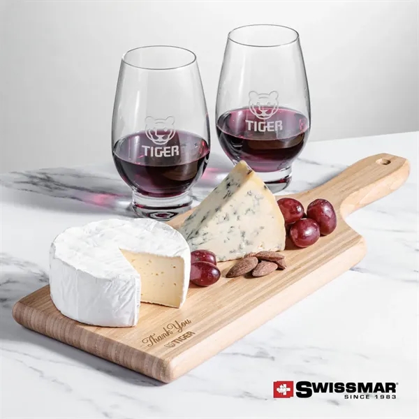 The Swissmar Bamboo Board & 2 Stemless Wine Set combines the... from ASI 84592 St Regis Group