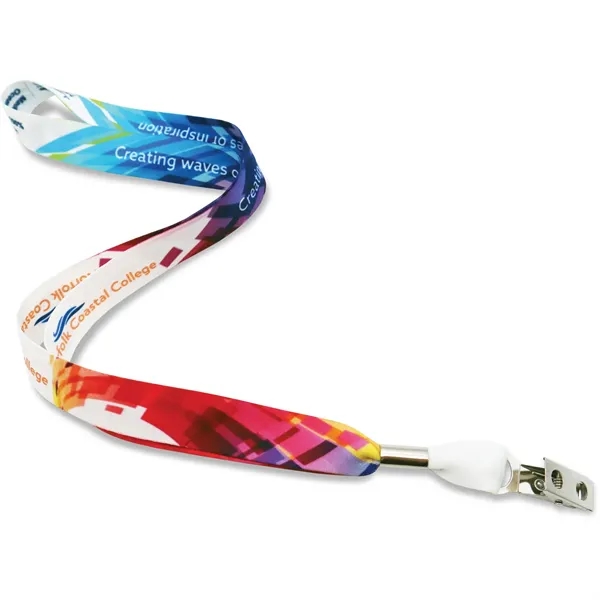 Full color dye sublimated lanyard made from recycled ocean plastic in... from ASI 54100 Fields Manufacturing Inc