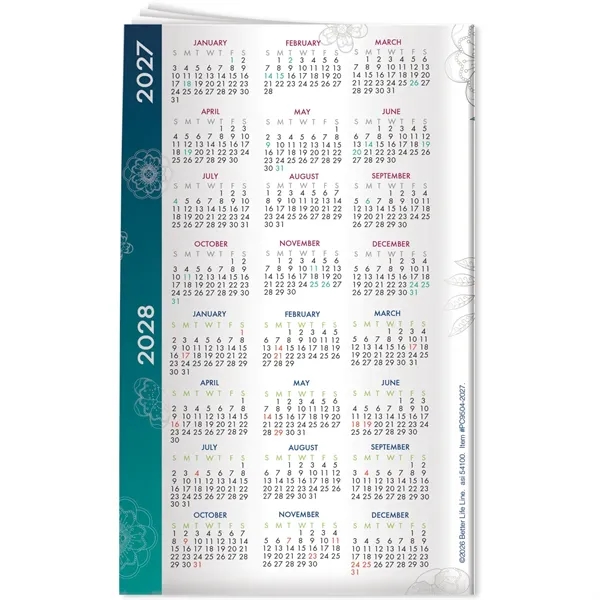 2027 pocket calendar. Each month comes with a key suggestion to... from ASI 54100 Fields Manufacturing Inc