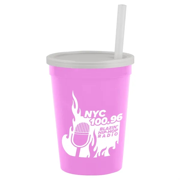 12 oz Cup with Lid & Straw... from ASI 40480 Koozie Group
