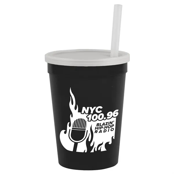 12 oz Cup with Lid & Straw... from ASI 40480 Koozie Group