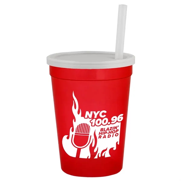 12 oz Cup with Lid & Straw... from ASI 40480 Koozie Group