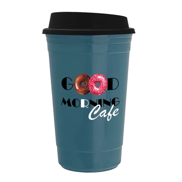 16 oz. Double-Wall insulated travel/coffee cup with sip-through lid.... from ASI 40480 Koozie Group