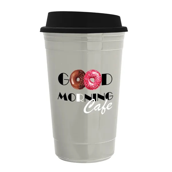 16 oz. Double-Wall insulated travel/coffee cup with sip-through lid.... from ASI 40480 Koozie Group
