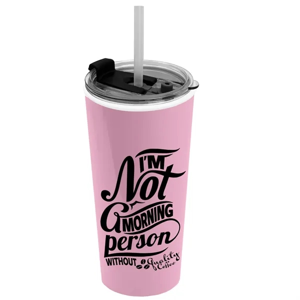 18 oz. Double-Wall Insulated Travel/ Coffee Cup with 2-in-1 Flip and... from ASI 40480 Koozie Group