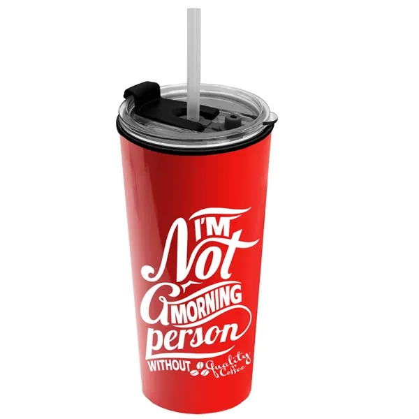18 oz. Double-Wall Insulated Travel/ Coffee Cup with 2-in-1 Flip and... from ASI 40480 Koozie Group
