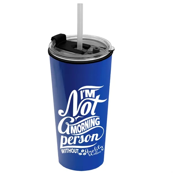 18 oz. Double-Wall Insulated Travel/ Coffee Cup with 2-in-1 Flip and... from ASI 40480 Koozie Group