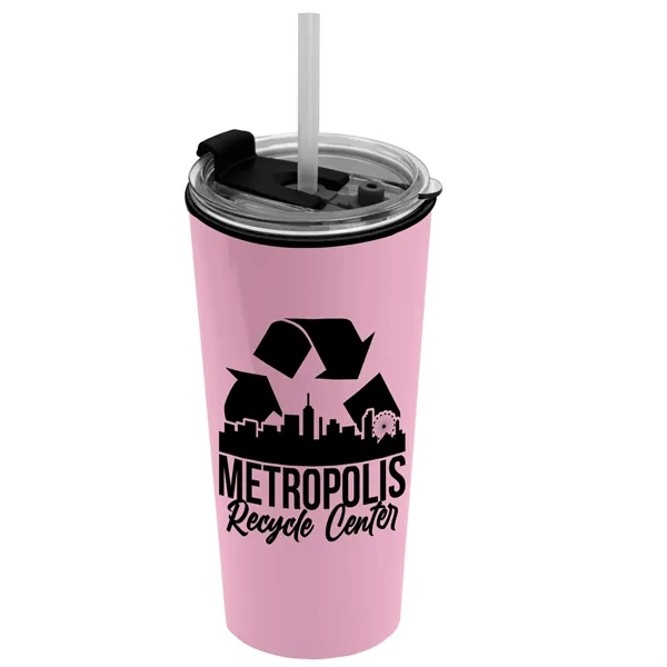 18 oz. Double-Wall Insulated Travel/ Coffee Cup with 2-in-1 Flip and... from ASI 40480 Koozie Group