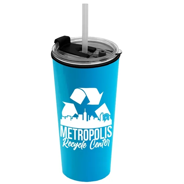 18 oz. Double-Wall Insulated Travel/ Coffee Cup with 2-in-1 Flip and... from ASI 40480 Koozie Group