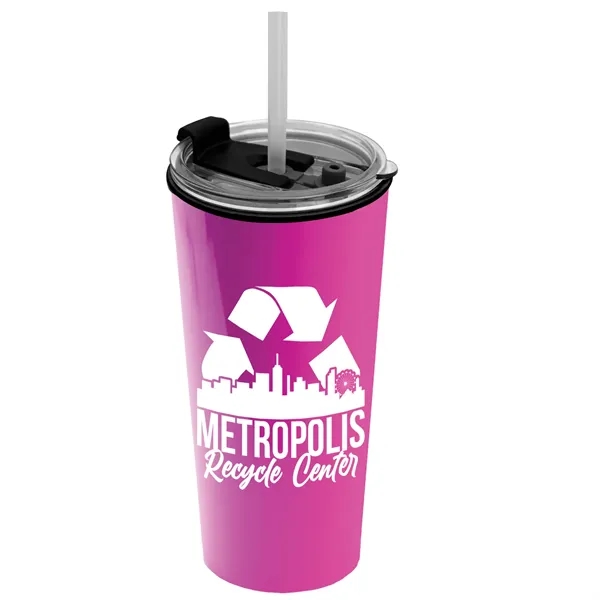 18 oz. Double-Wall Insulated Travel/ Coffee Cup with 2-in-1 Flip and... from ASI 40480 Koozie Group
