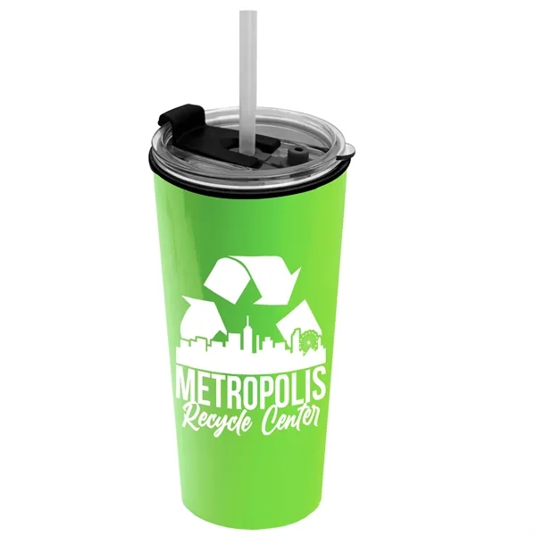 18 oz. Double-Wall Insulated Travel/ Coffee Cup with 2-in-1 Flip and... from ASI 40480 Koozie Group