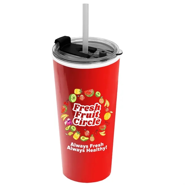 18 oz. Double-Wall Insulated Travel/ Coffee Cup with 2-in-1 Flip and... from ASI 40480 Koozie Group