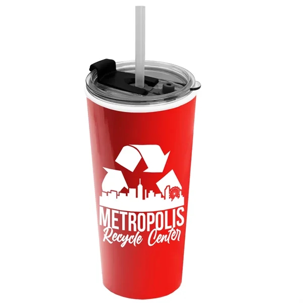 18 oz. Double-Wall Insulated Travel/ Coffee Cup with 2-in-1 Flip and... from ASI 40480 Koozie Group