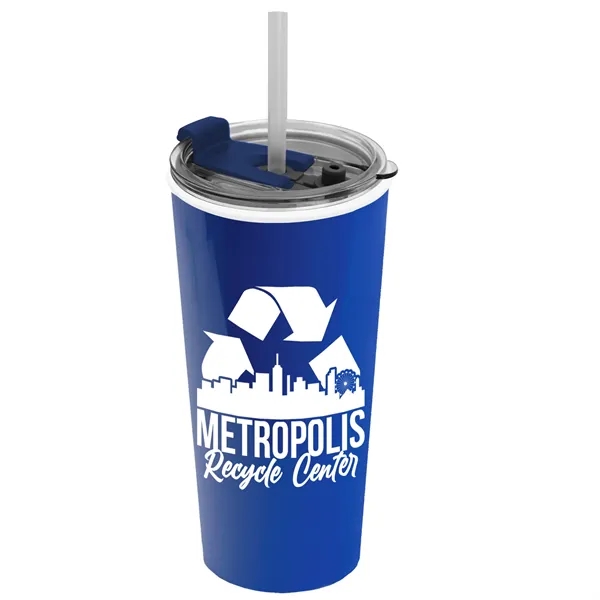 18 oz. Double-Wall Insulated Travel/ Coffee Cup with 2-in-1 Flip and... from ASI 40480 Koozie Group
