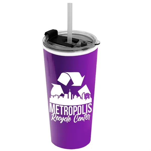 18 oz. Double-Wall Insulated Travel/ Coffee Cup with 2-in-1 Flip and... from ASI 40480 Koozie Group