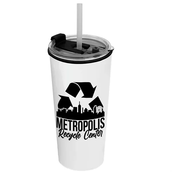 18 oz. Double-Wall Insulated Travel/ Coffee Cup with 2-in-1 Flip and... from ASI 40480 Koozie Group