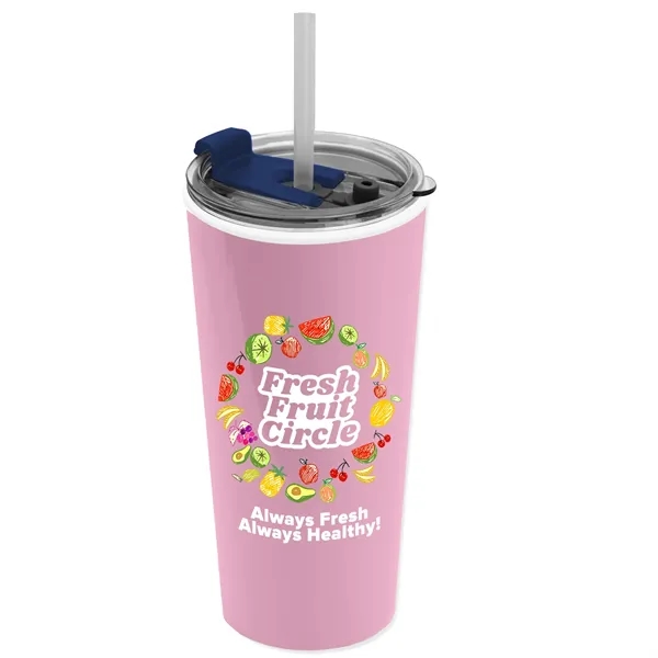 18 oz. Double-Wall Insulated Travel/ Coffee Cup with 2-in-1 Flip and... from ASI 40480 Koozie Group