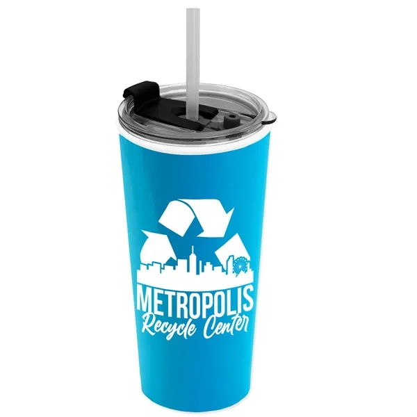 18 oz. Double-Wall Insulated Travel/ Coffee Cup with 2-in-1 Flip and... from ASI 40480 Koozie Group