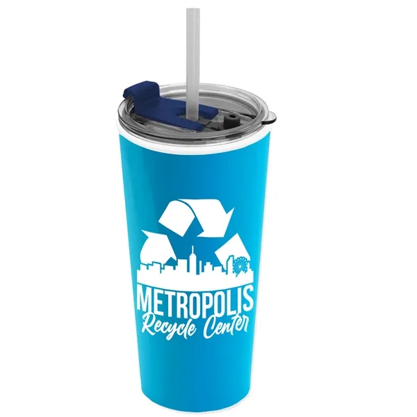 18 oz. Double-Wall Insulated Travel/ Coffee Cup with 2-in-1 Flip and... from ASI 40480 Koozie Group