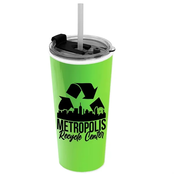 18 oz. Double-Wall Insulated Travel/ Coffee Cup with 2-in-1 Flip and... from ASI 40480 Koozie Group