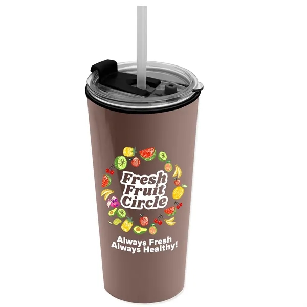 18 oz. Double-Wall Insulated Travel/ Coffee Cup with 2-in-1 Flip and... from ASI 40480 Koozie Group
