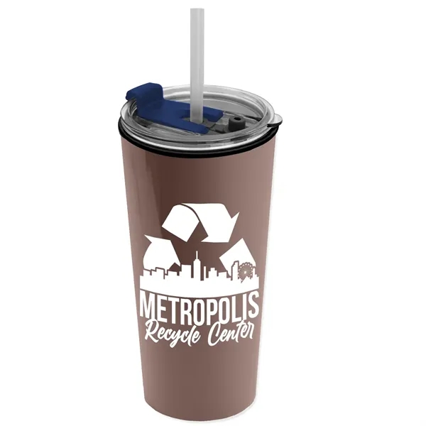 18 oz. Double-Wall Insulated Travel/ Coffee Cup with 2-in-1 Flip and... from ASI 40480 Koozie Group