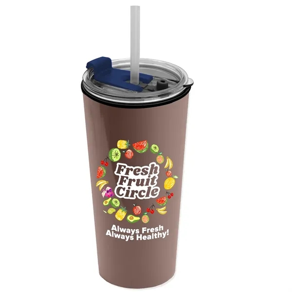18 oz. Double-Wall Insulated Travel/ Coffee Cup with 2-in-1 Flip and... from ASI 40480 Koozie Group