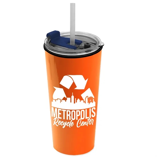 18 oz. Double-Wall Insulated Travel/ Coffee Cup with 2-in-1 Flip and... from ASI 40480 Koozie Group