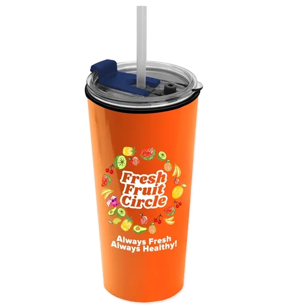 18 oz. Double-Wall Insulated Travel/ Coffee Cup with 2-in-1 Flip and... from ASI 40480 Koozie Group