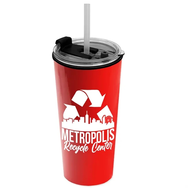 18 oz. Double-Wall Insulated Travel/ Coffee Cup with 2-in-1 Flip and... from ASI 40480 Koozie Group