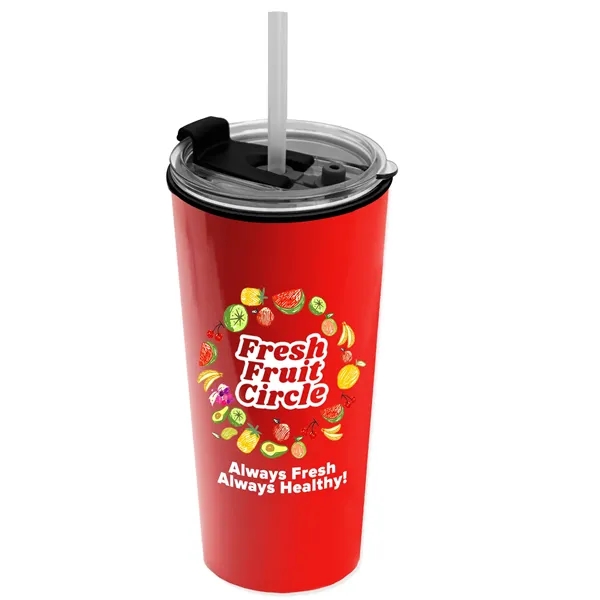 18 oz. Double-Wall Insulated Travel/ Coffee Cup with 2-in-1 Flip and... from ASI 40480 Koozie Group