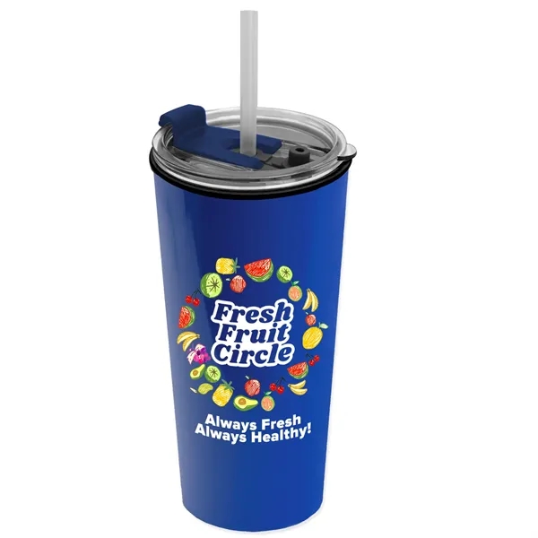 18 oz. Double-Wall Insulated Travel/ Coffee Cup with 2-in-1 Flip and... from ASI 40480 Koozie Group