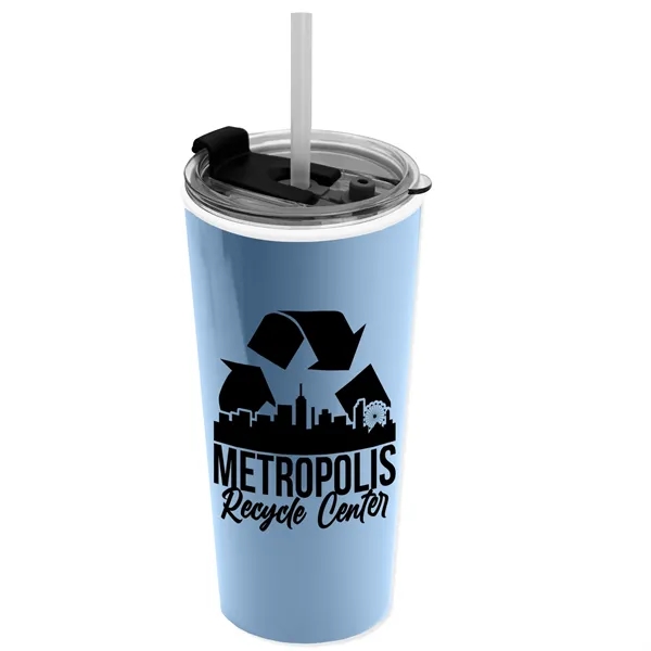 18 oz. Double-Wall Insulated Travel/ Coffee Cup with 2-in-1 Flip and... from ASI 40480 Koozie Group