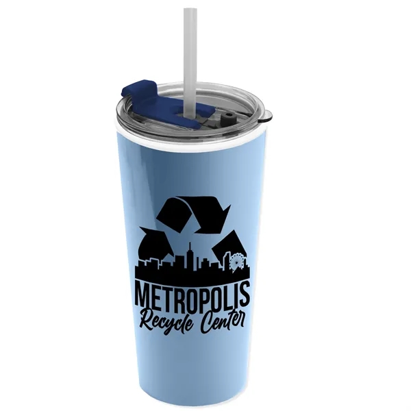 18 oz. Double-Wall Insulated Travel/ Coffee Cup with 2-in-1 Flip and... from ASI 40480 Koozie Group
